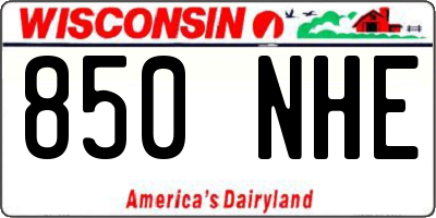 WI license plate 850NHE