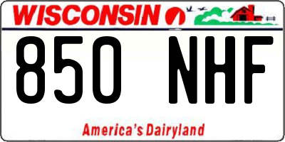 WI license plate 850NHF