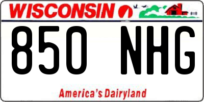 WI license plate 850NHG