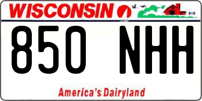 WI license plate 850NHH