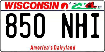 WI license plate 850NHI