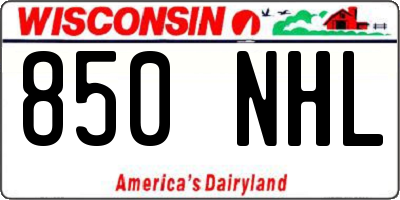 WI license plate 850NHL