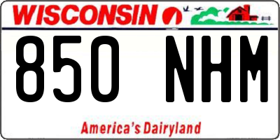 WI license plate 850NHM