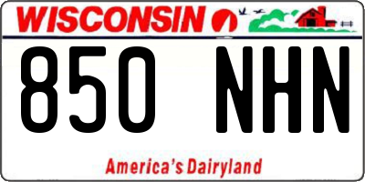 WI license plate 850NHN