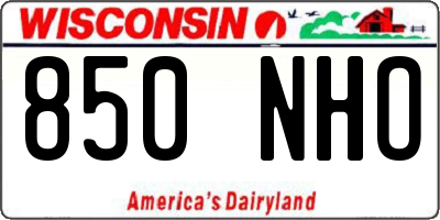 WI license plate 850NHO