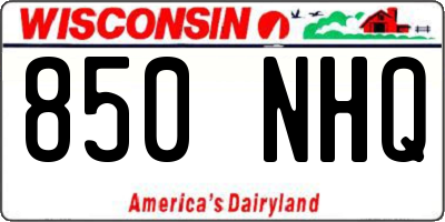 WI license plate 850NHQ