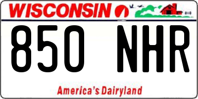 WI license plate 850NHR