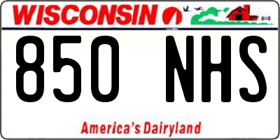 WI license plate 850NHS