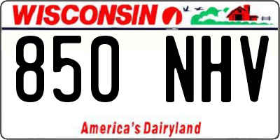 WI license plate 850NHV