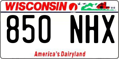WI license plate 850NHX