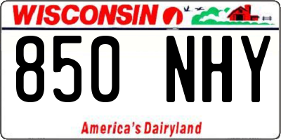 WI license plate 850NHY