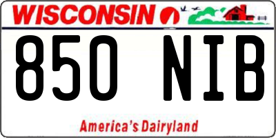 WI license plate 850NIB