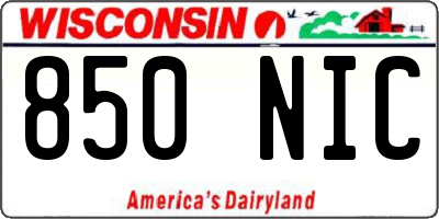 WI license plate 850NIC