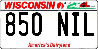 WI license plate 850NIL
