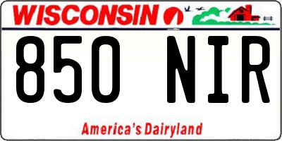 WI license plate 850NIR