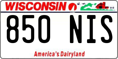 WI license plate 850NIS