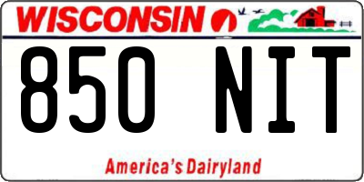WI license plate 850NIT