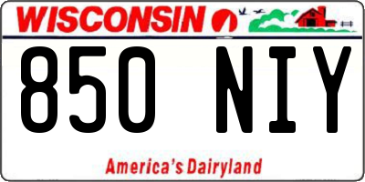 WI license plate 850NIY