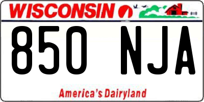 WI license plate 850NJA