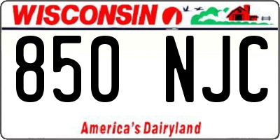 WI license plate 850NJC