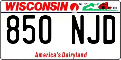 WI license plate 850NJD