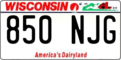 WI license plate 850NJG
