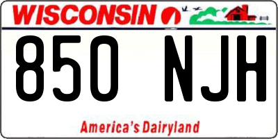 WI license plate 850NJH