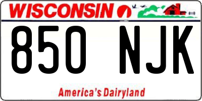 WI license plate 850NJK