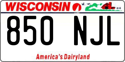WI license plate 850NJL
