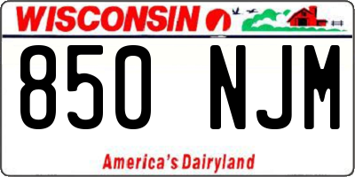 WI license plate 850NJM