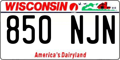 WI license plate 850NJN