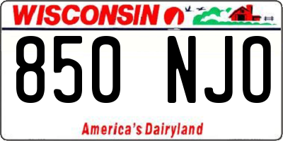 WI license plate 850NJO
