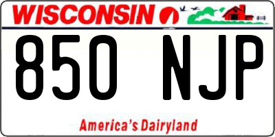 WI license plate 850NJP