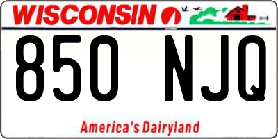 WI license plate 850NJQ