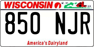 WI license plate 850NJR