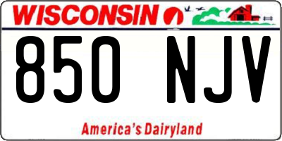 WI license plate 850NJV