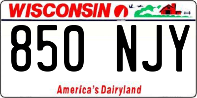 WI license plate 850NJY
