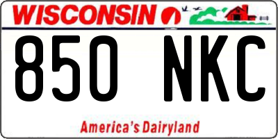 WI license plate 850NKC
