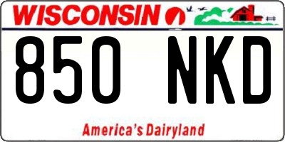 WI license plate 850NKD