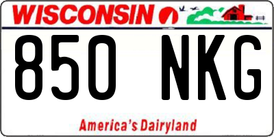 WI license plate 850NKG