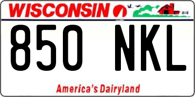 WI license plate 850NKL