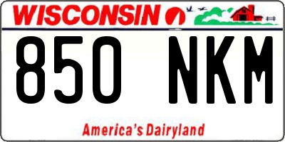 WI license plate 850NKM