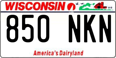 WI license plate 850NKN