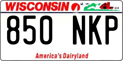 WI license plate 850NKP