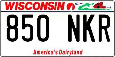 WI license plate 850NKR