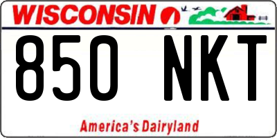 WI license plate 850NKT