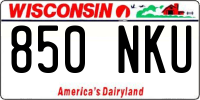 WI license plate 850NKU