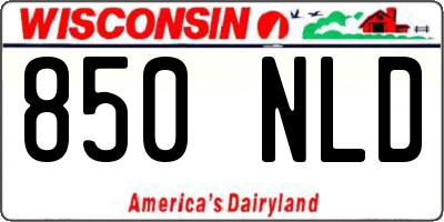 WI license plate 850NLD