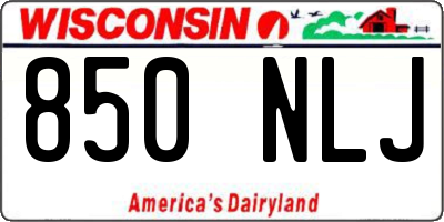 WI license plate 850NLJ