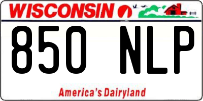 WI license plate 850NLP